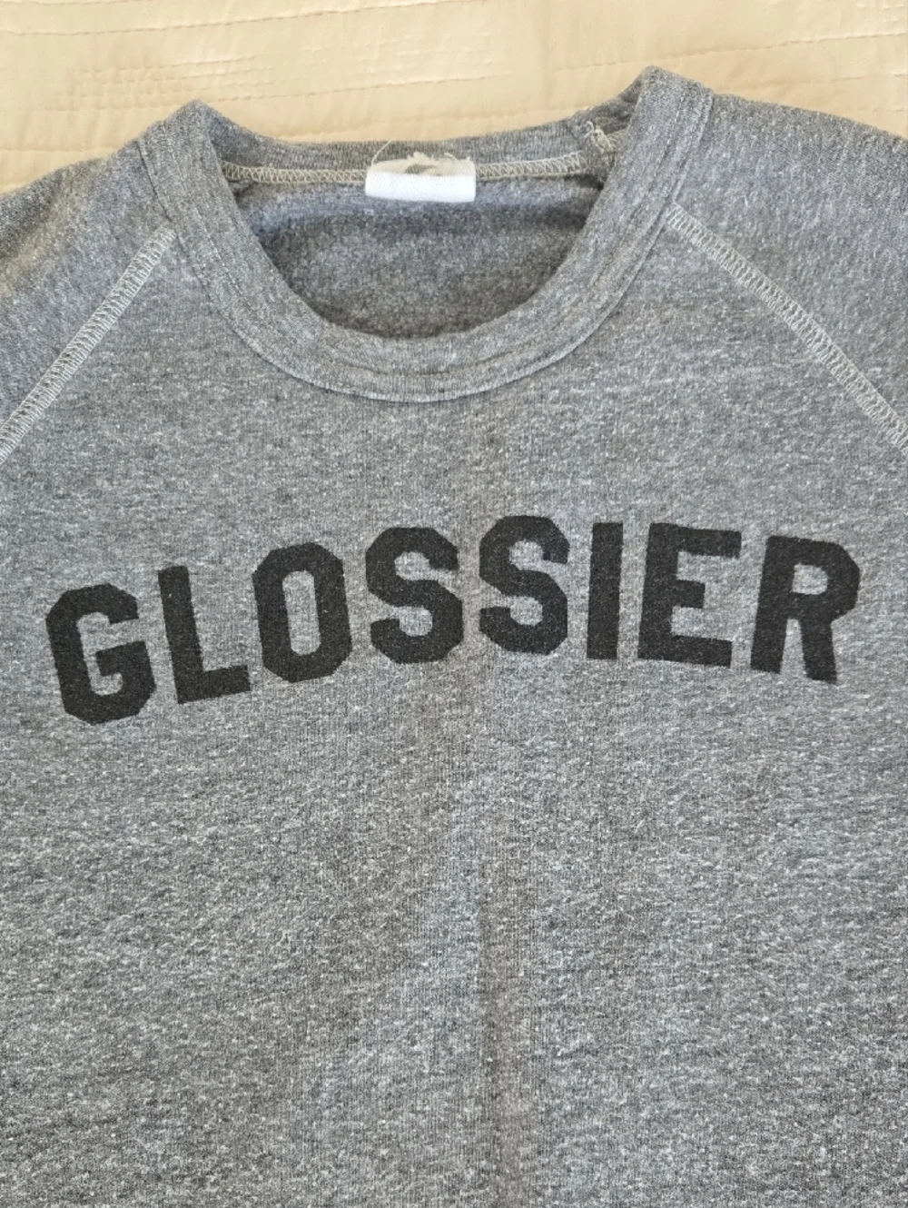 Glossier Gray Crewneck Sweatshirt with Black Logo - Picture 2 of 3